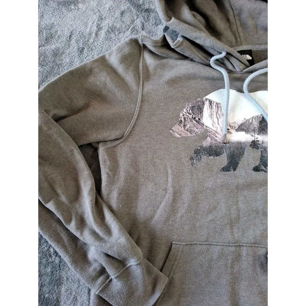 The North Face Mens Gray Bear Mountain Graphic Hoodie Sweatshirt Size S